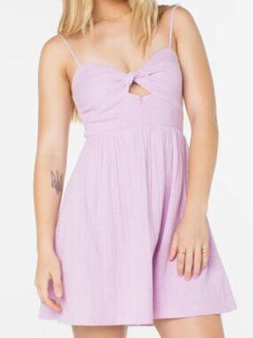 Beach Essential Roxy Sunrise Vibes Cutout Mini Dress - Orchid Bouquet Size S NWT